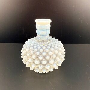 Vtg Fenton French Opalescent Hobnail Perfume Bottle Base Bud Vase Vanity MCM